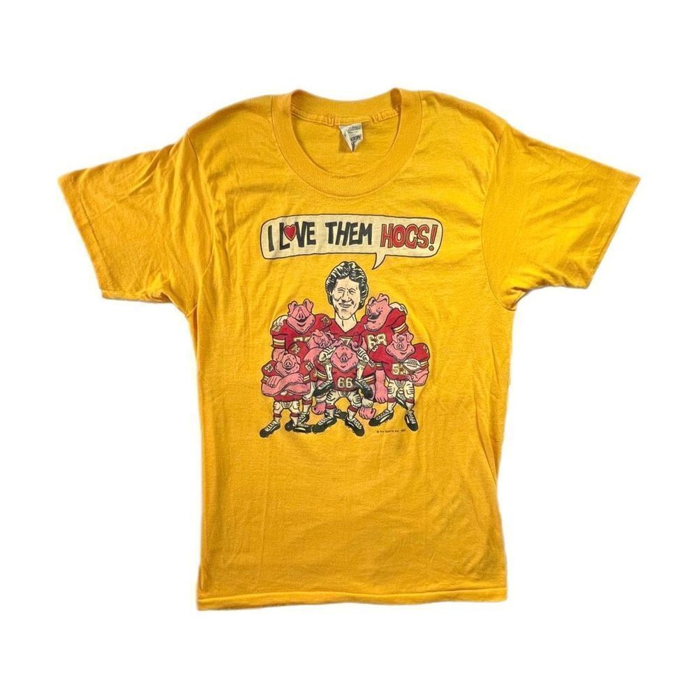 Vintage 80s Washington Redskins Love Them Hogs Tee - Picture 1 of 4
